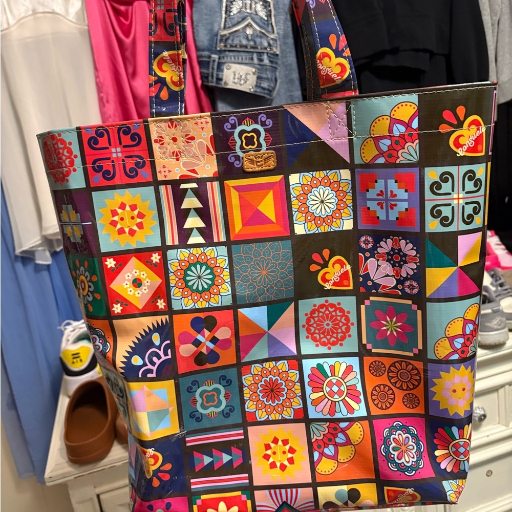 Consuela Multicolor Patchwork Tote - image 1